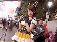 【素人無料動画】渋谷ハロウィンでナンパした21歳の素人娘とコスプレセックスパーティ超カワイイ